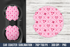 Breast Cancer Car coaster, Pink Ribbon Car Coaster, Coaster Product Image 1