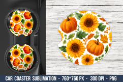 Fall Car coaster | Car Coaster Sublimation Product Image 1