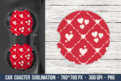 Heart Pattern Car Coaster | Car Coaster Sublimation Product Image 1