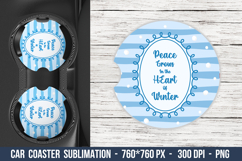 Winter Coquette Quote Car Coaster | Car Coaster Sublimation Product Image 1
