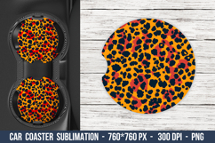 Leopard Print Car Coaster | Car Coaster Sublimation Product Image 1