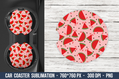 Watermelon Pattern Car Coaster | Car Coaster Sublimation Product Image 1