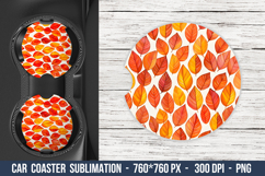 Fall Leaves Car coaster | Car Coaster Sublimation Product Image 1
