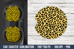 Leopard Print Car Coaster | Car Coaster Sublimation Product Image 1