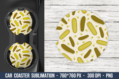 Pickle Pattern Car Coaster | Car Coaster Sublimation Product Image 1