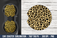 Leopard Print Car Coaster | Car Coaster Sublimation Product Image 1