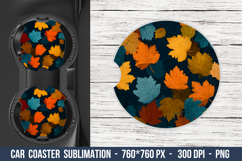 Fall Leaves Car coaster | Car Coaster Sublimation Product Image 1