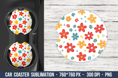Cute Flower Car coaster | Car Coaster Sublimation Product Image 1