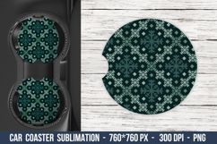 Snowflake pattern Car Coaster | Car Coaster Sublimation Product Image 1