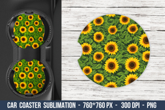 Sunflower Pattern Car Coaster | Car Coaster Sublimation Product Image 1
