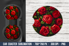 Rose Flower Pattern Car Coaster | Car Coaster Png Product Image 1