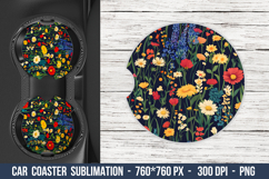 Wildflower Pattern Car Coaster | Car Coaster Png Product Image 1