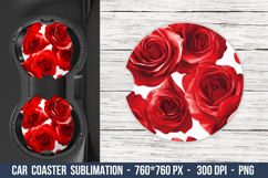 Rose Flower Car Coaster | Car Coaster Sublimation Product Image 1
