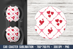 Heart Pattern Car Coaster | Car Coaster Sublimation Product Image 1