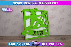 Sport Monogram Laser Cut Bundle, Monogram Sports SVG Product Image 3