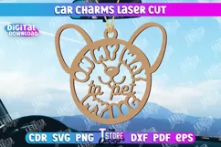 Car Charms Laser Cut Design. On my way to pet my dog SVG Product Image 1