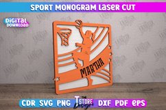 Sport Monogram Laser Cut Bundle, Monogram Sports SVG Product Image 4