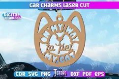 Car Charms Laser Cut Design. On my way to pet my cat SVG Product Image 1