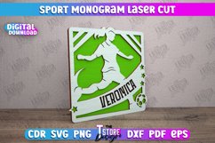 Sport Monogram Laser Cut Bundle, Monogram Sports SVG Product Image 5