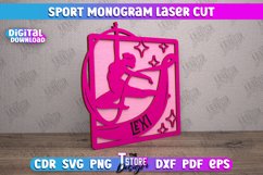Sport Monogram Laser Cut Bundle, Monogram Sports SVG Product Image 6