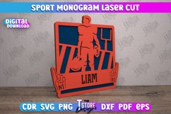Sport Monogram Laser Cut Bundle, Monogram Sports SVG Product Image 7