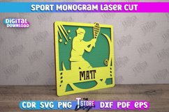 Sport Monogram Laser Cut Bundle, Monogram Sports SVG Product Image 10