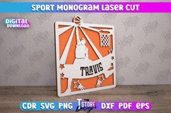 Sport Monogram Laser Cut Bundle, Monogram Sports SVG Product Image 11