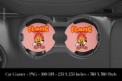 Flame Car Coaster Sublimation Design Product Image 1