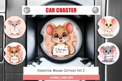 Car Coaster Valentine Mouse Cartoon Product Image 1