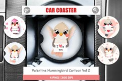Car Coaster Valentine Hummingbird Cartoon Product Image 1