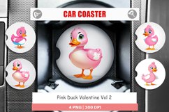 Car Coaster Pink Duck Valentine Product Image 1