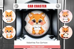 Car Coaster Valentine Fox Cartoon Product Image 1