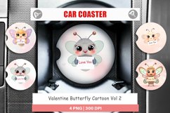 Car Coaster Valentine Butterfly Cartoon Product Image 1