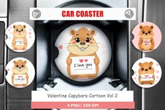 Car Coaster Valentine Capybara Cartoon Product Image 1
