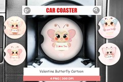 Car Coaster Valentine Butterfly Cartoon Product Image 1