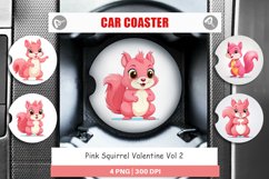 Car Coaster Pink Squirrel Valentine Product Image 1