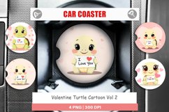 Car Coaster Valentine Turtle Cartoon Product Image 1