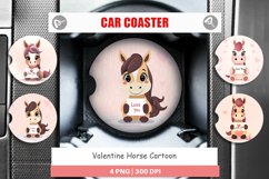 Car Coaster Valentine Horse Cartoon Product Image 1