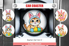 Car Coaster Easter Cat Product Image 1