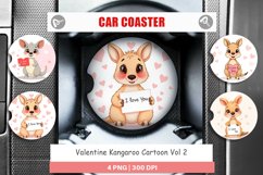Car Coaster Valentine Kangaroo Cartoon Product Image 1