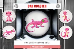 Car Coaster Pink Gecko Valentine Product Image 1