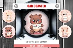 Car Coaster Valentine Bear Cartoon Product Image 1