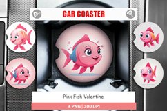 Car Coaster Pink Fish Valentine Product Image 1