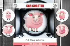 Car Coaster Pink Sheep Valentine Product Image 1