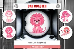 Car Coaster Pink Lion Valentine Product Image 1