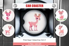 Car Coaster Pink Deer Valentine Product Image 1