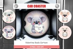 Car Coaster Valentine Koala Cartoon Product Image 1