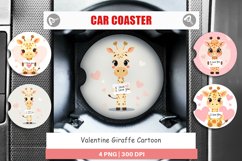 Car Coaster Valentine Giraffe Cartoon Product Image 1