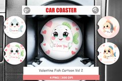 Car Coaster Valentine Fish Cartoon Product Image 1
