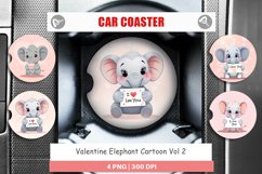 Car Coaster Valentine Elephant Cartoon Product Image 1